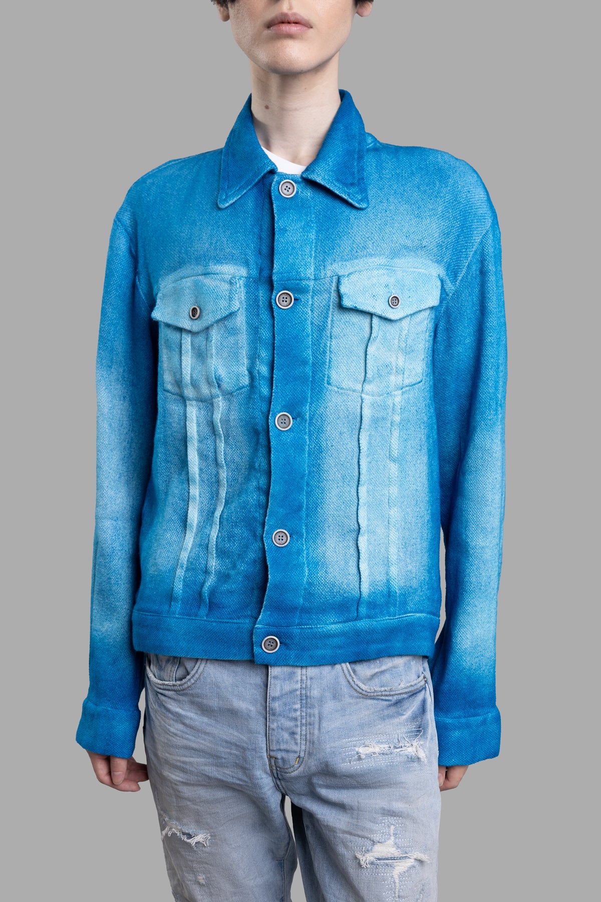 Blue Textured Jacket