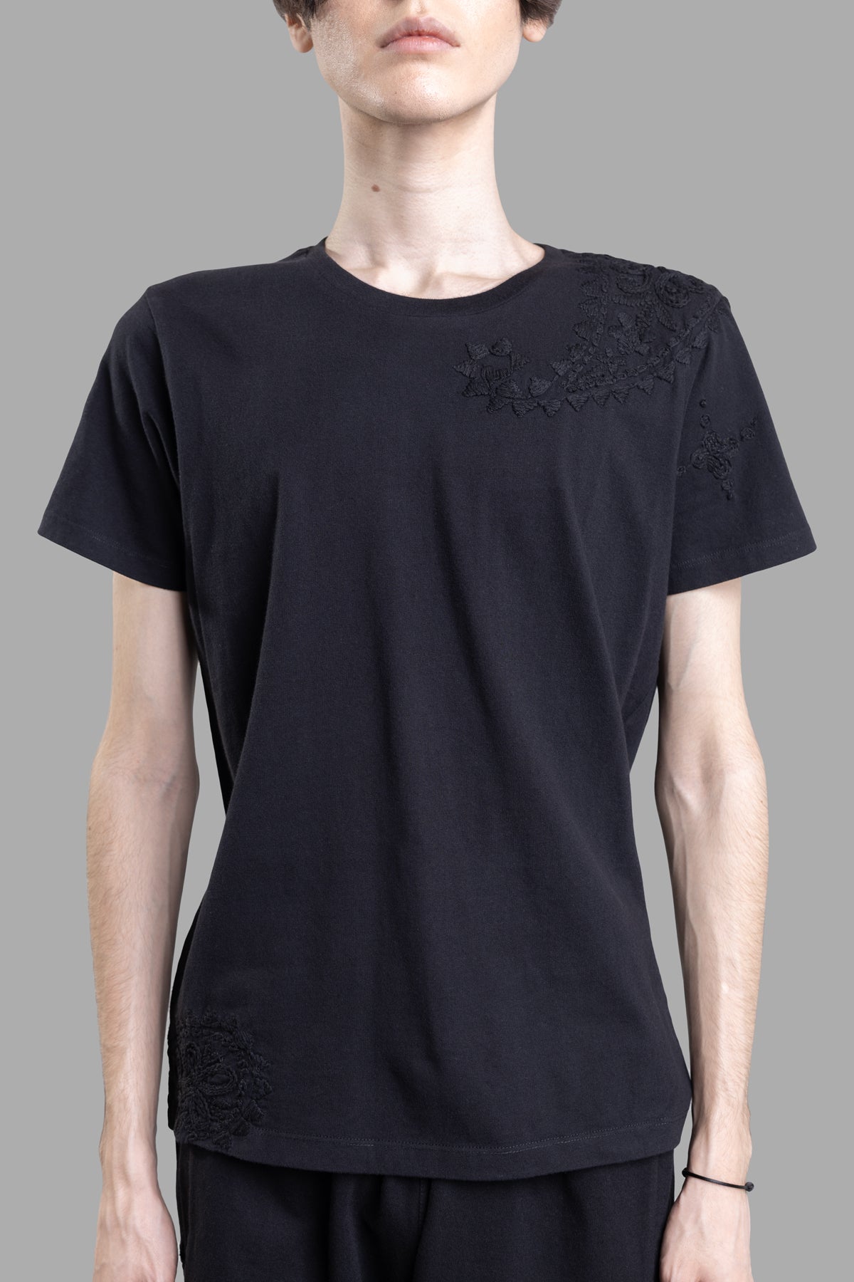 Black Embroidered T-shirt