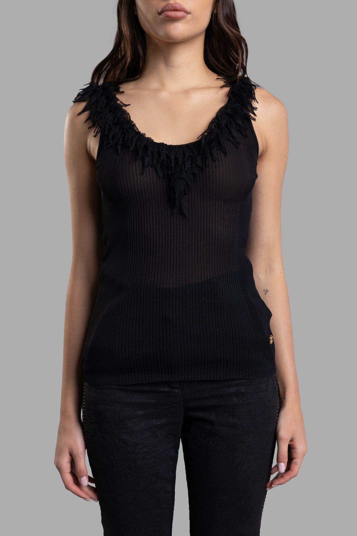 Knitted Top with Ruffles