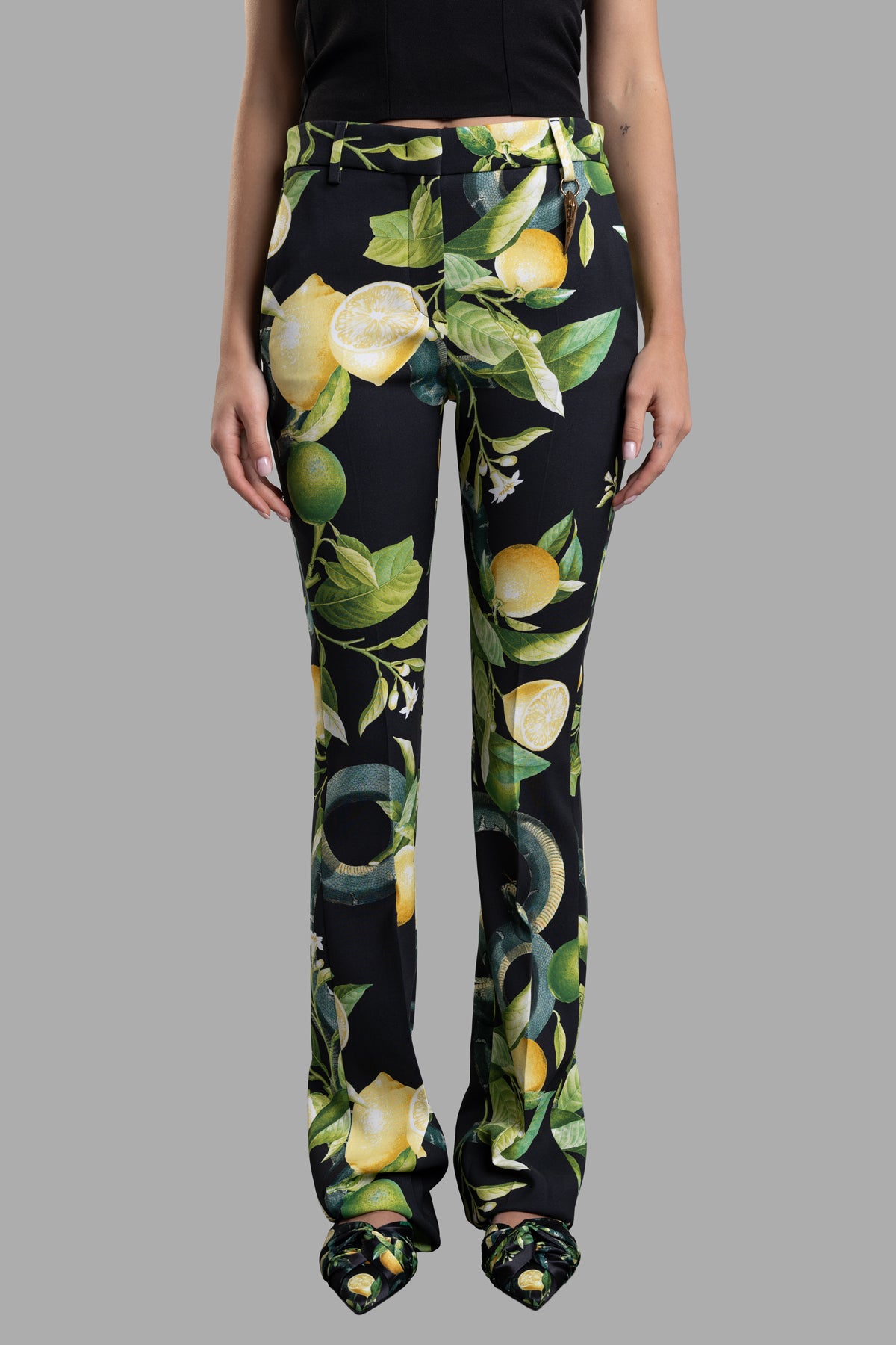 Lemon-print Tailored Trousers
