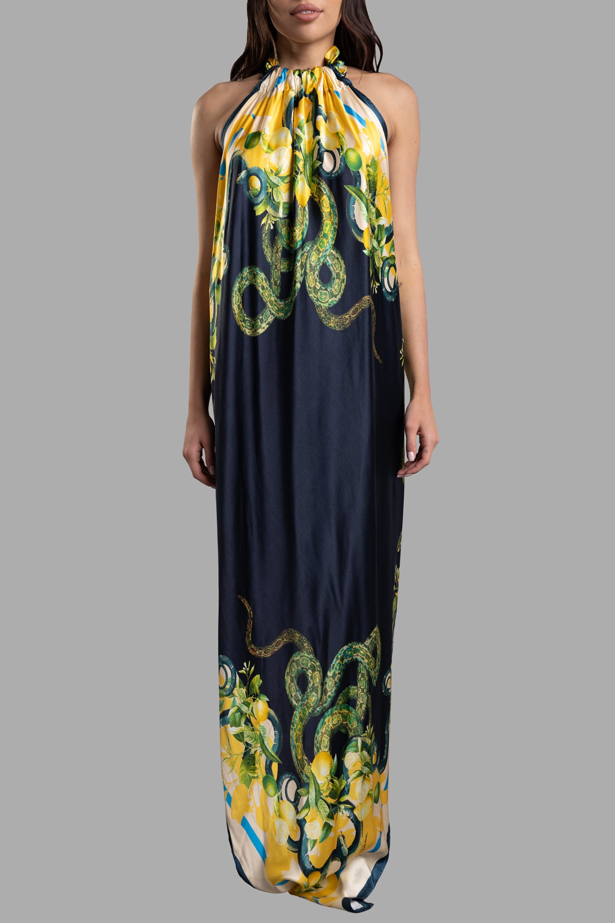 Abstract-pattern Silk Dress