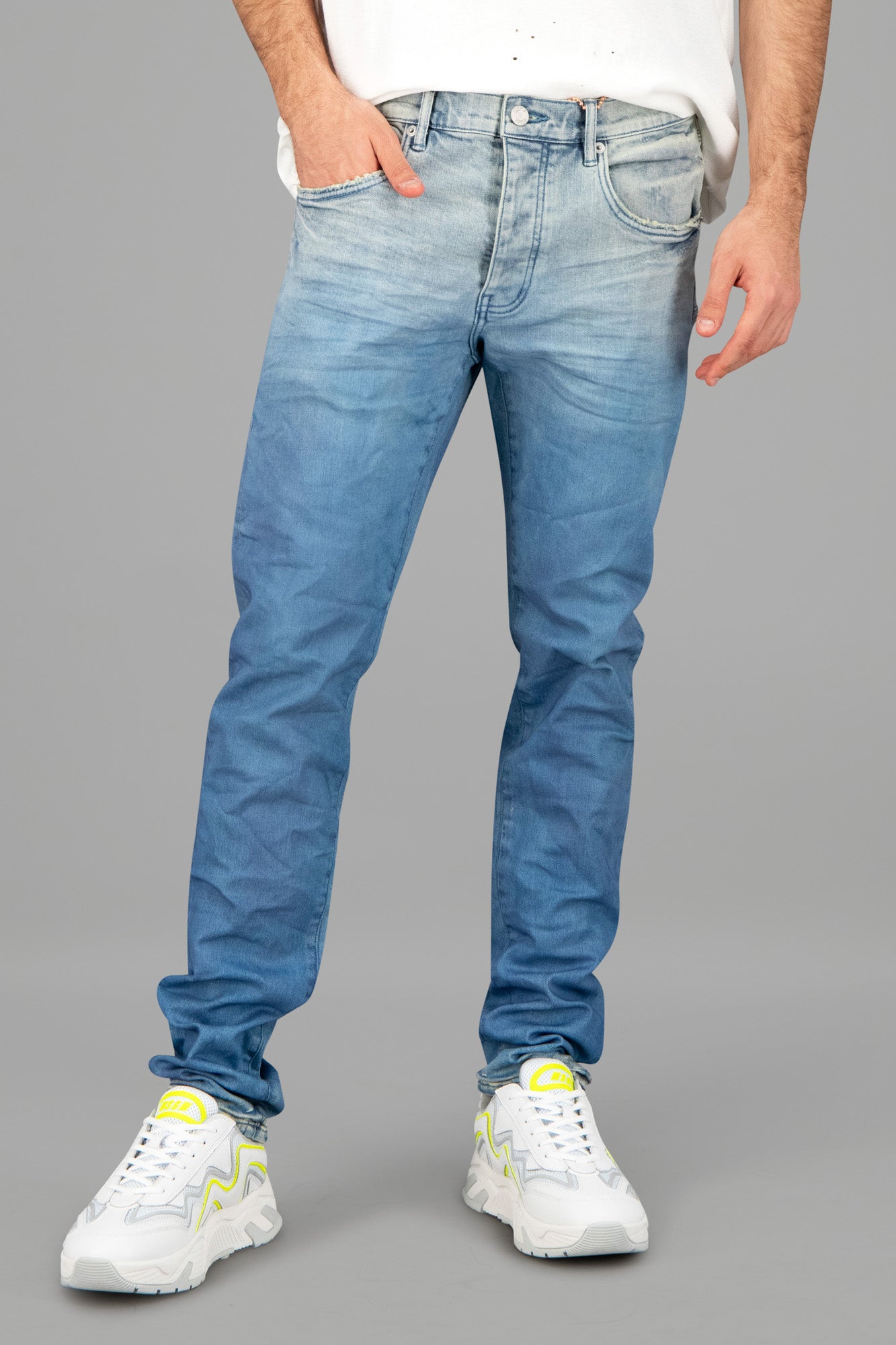 Blue Faded-Effect Skinny Jeans