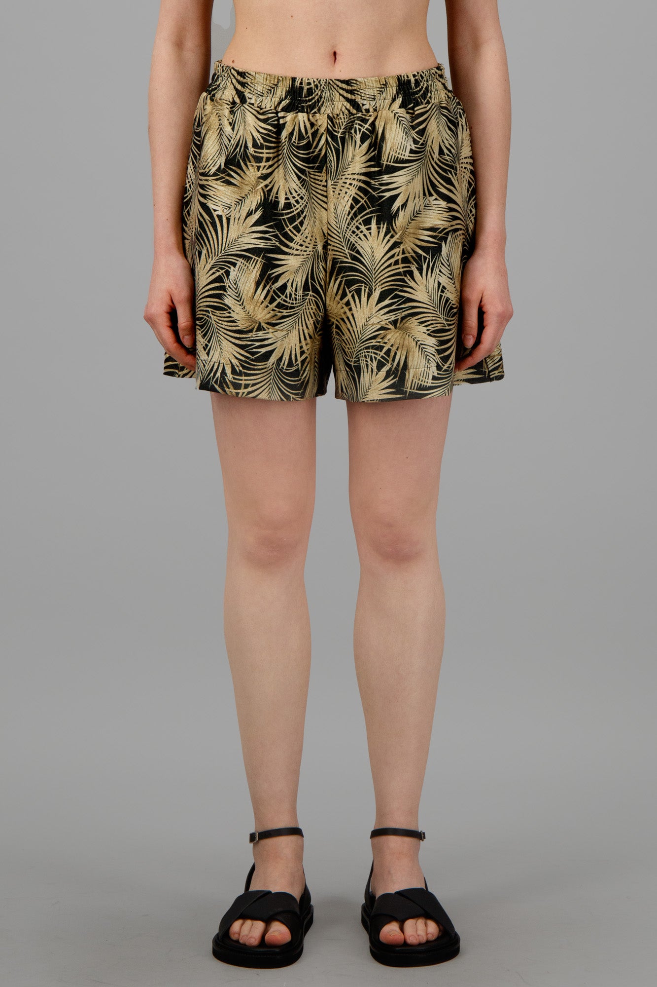 Leaf-Print Bermuda Shorts