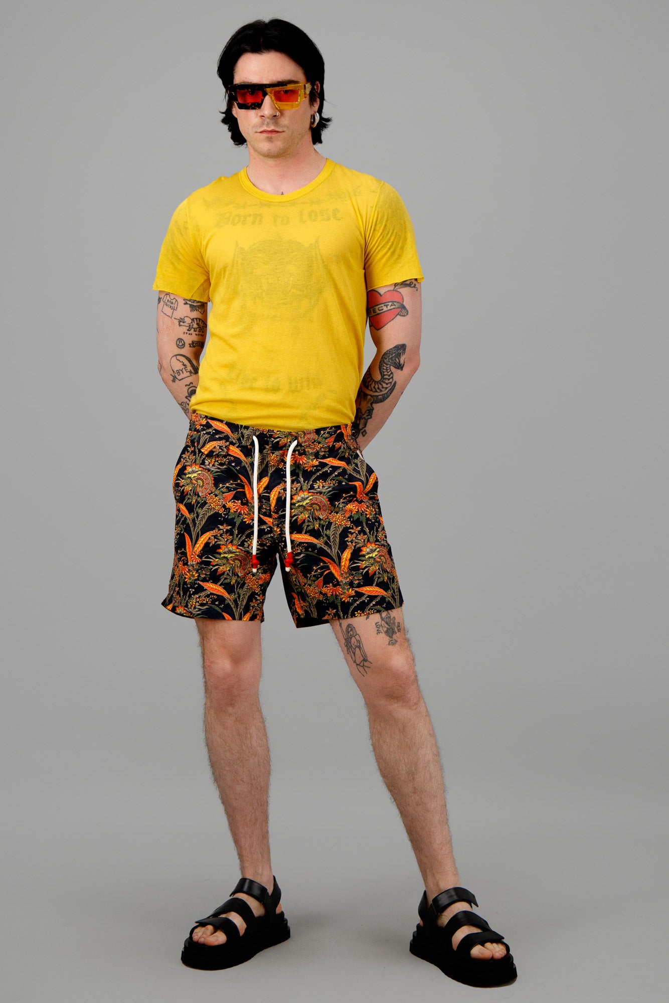 Lotus Print Swim Shorts