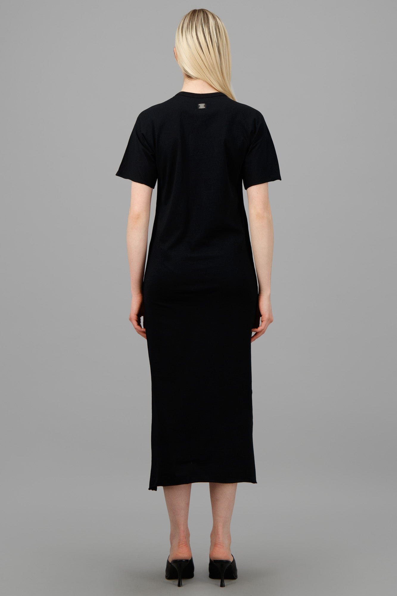 Black Side-Slit T-shirt Dress