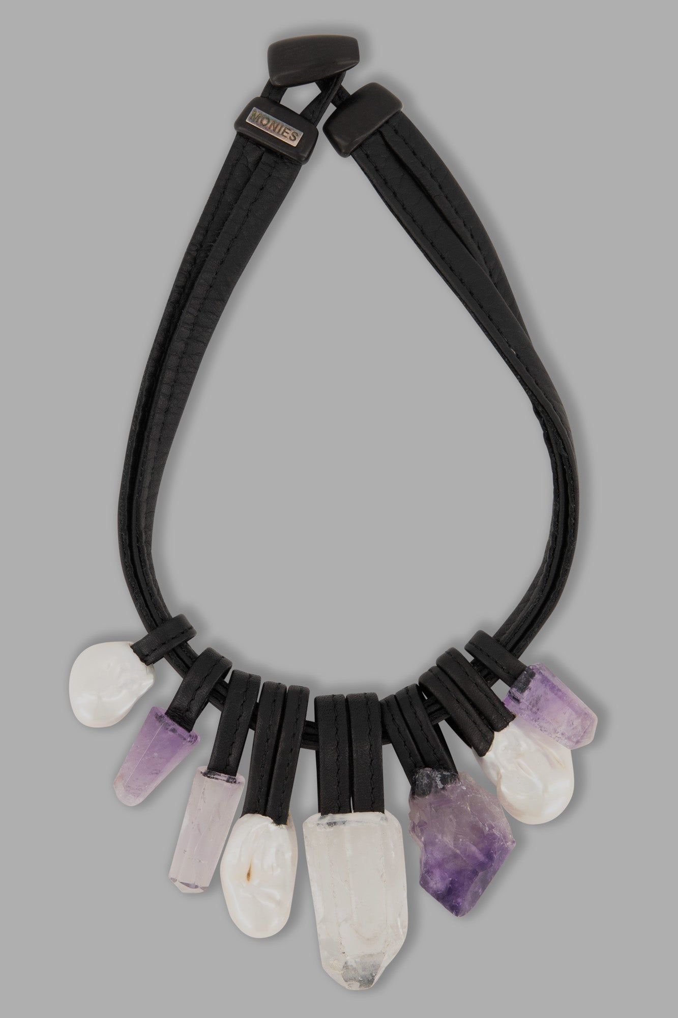 Amethyst, Crystal & Pearl Necklace