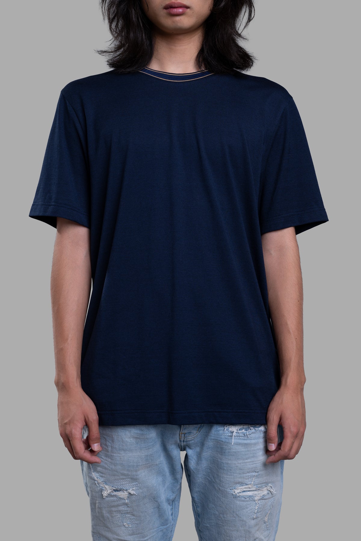 Striped Neckline T-shirt