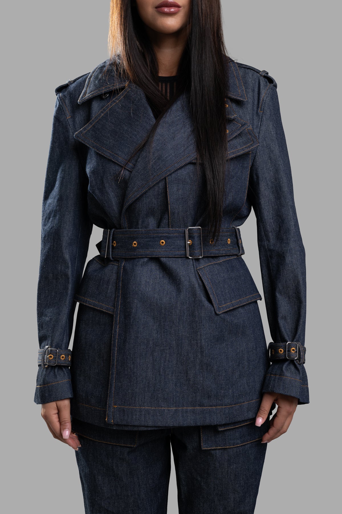 Denim Trench Jacket