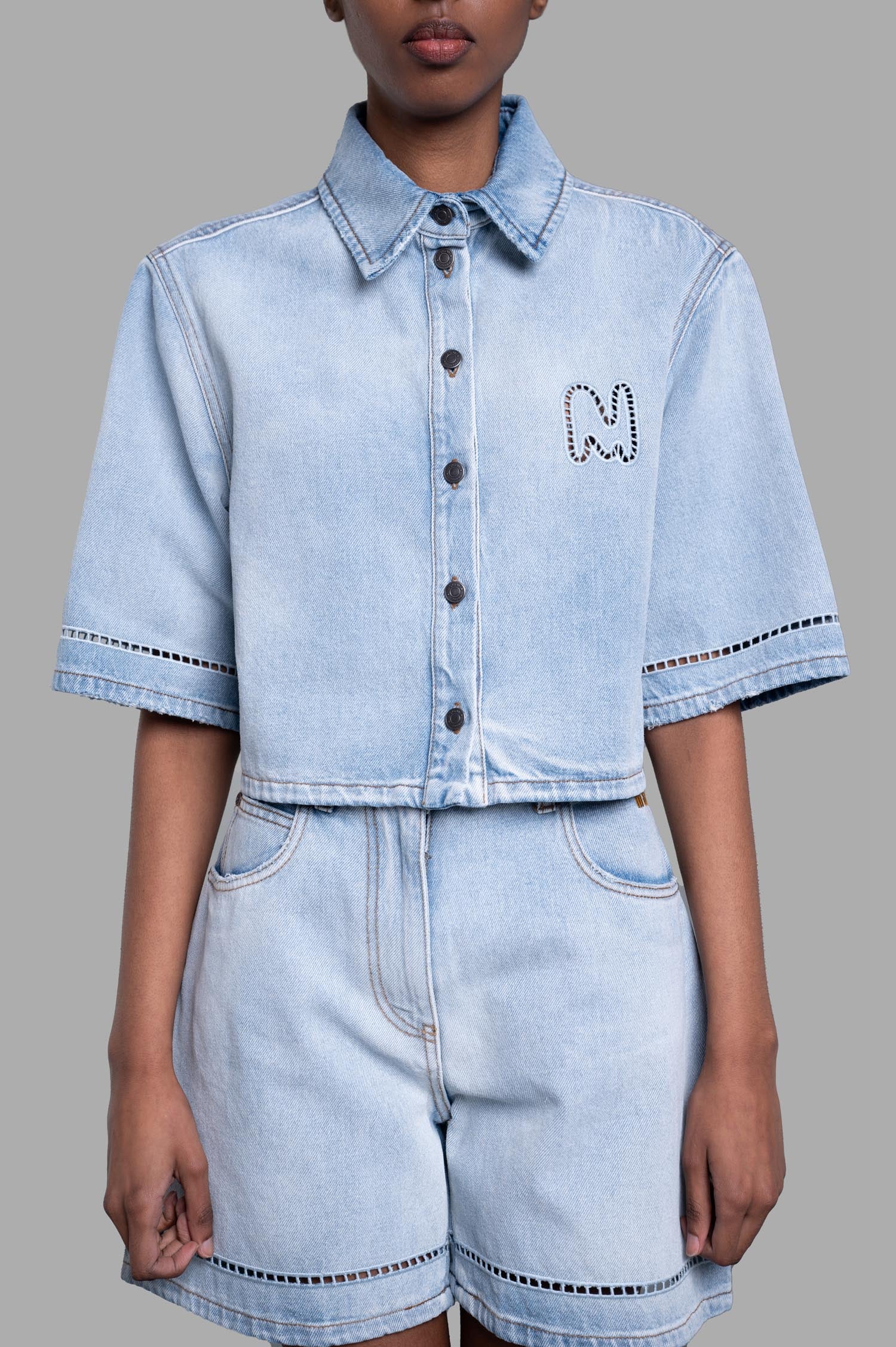 Cropped Denim Shirt