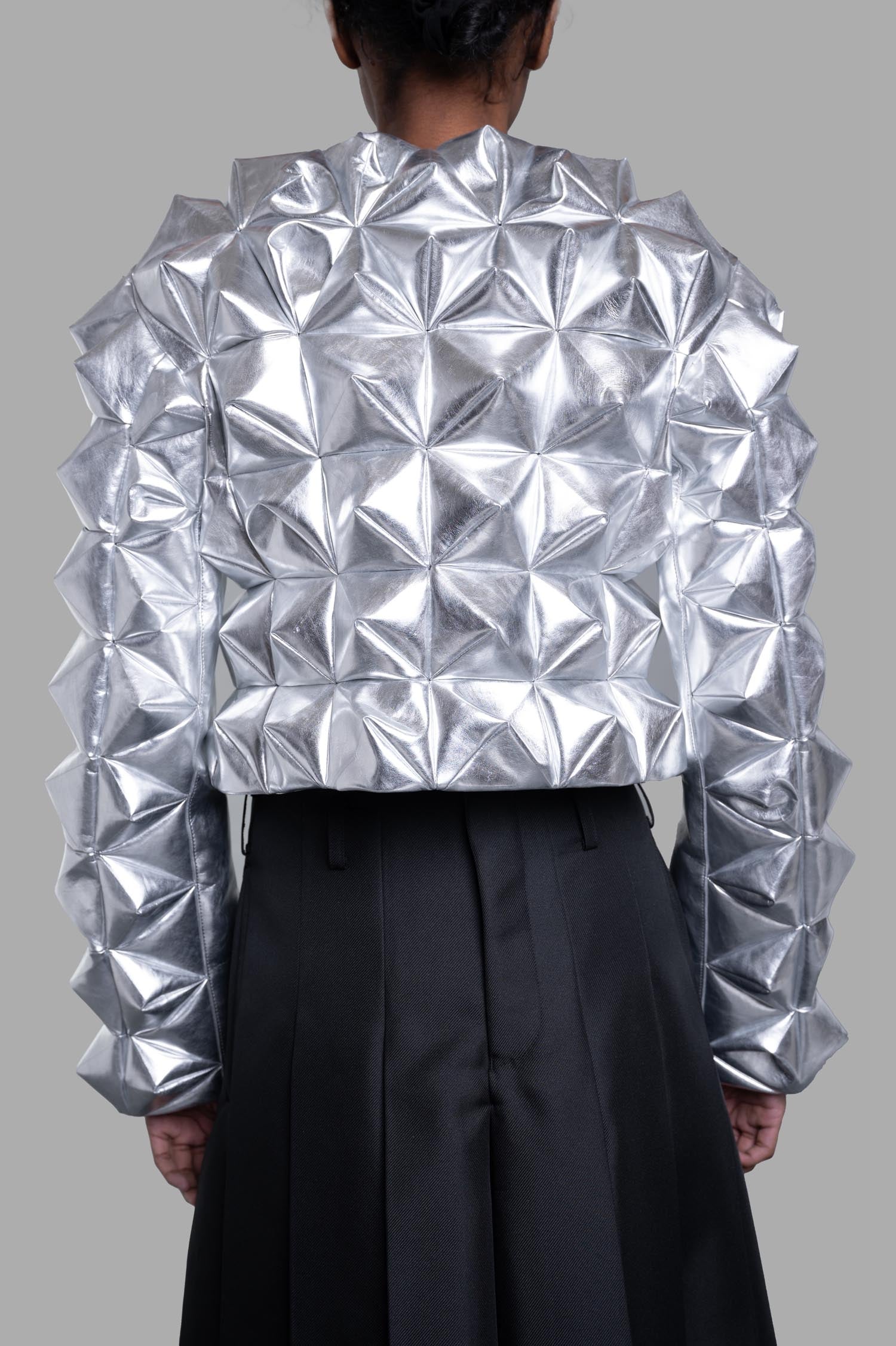 3D-stud Jacket in Silver