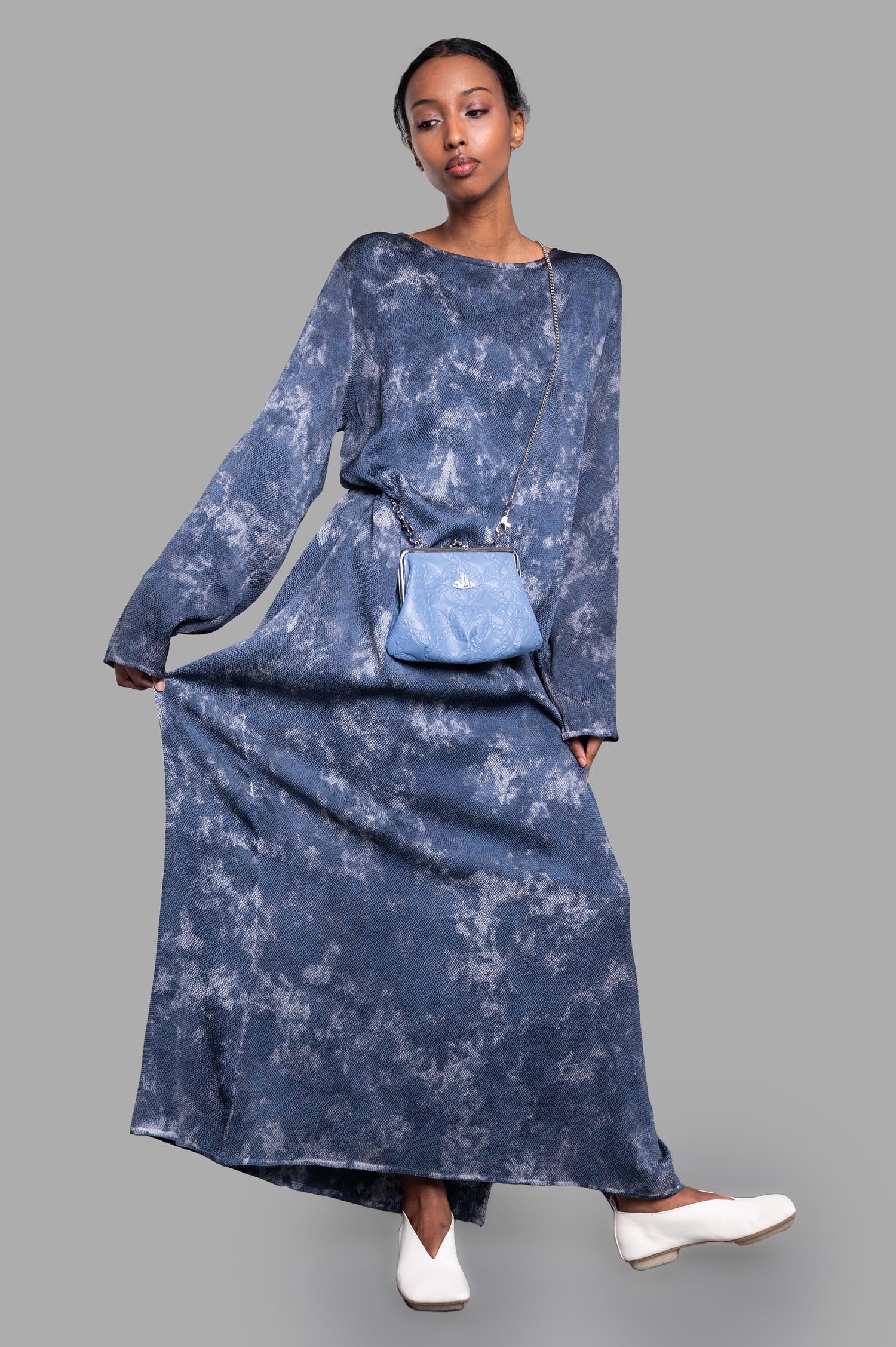 Abstract-print Silk Dress