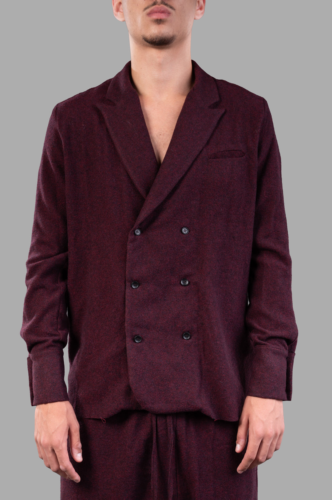 Double-breasted Blazer in Burgundy