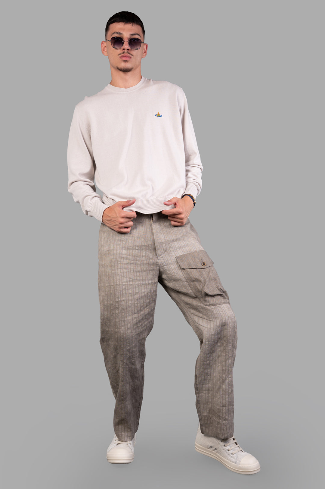 Cream Orb-embroidered Jumper