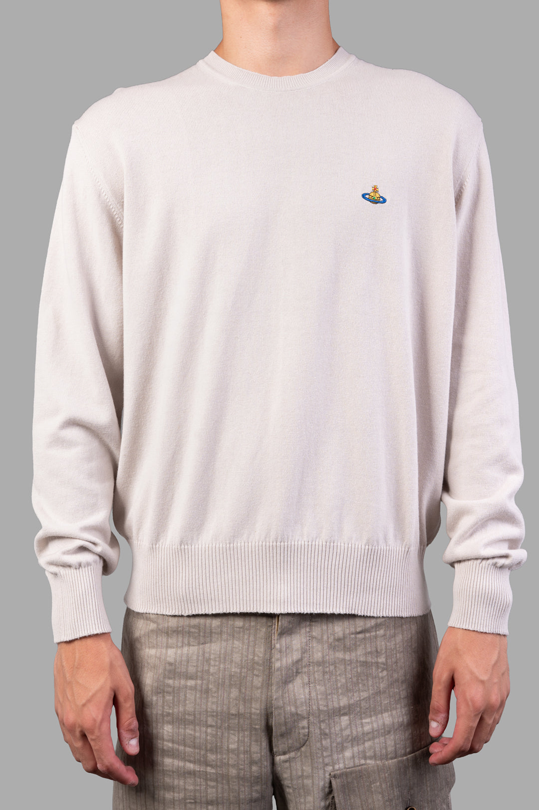 Cream Orb-embroidered Jumper