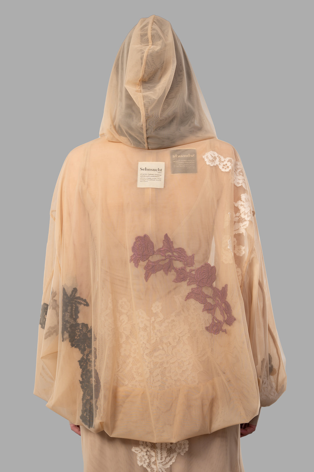 See-through Hoodie in Beige