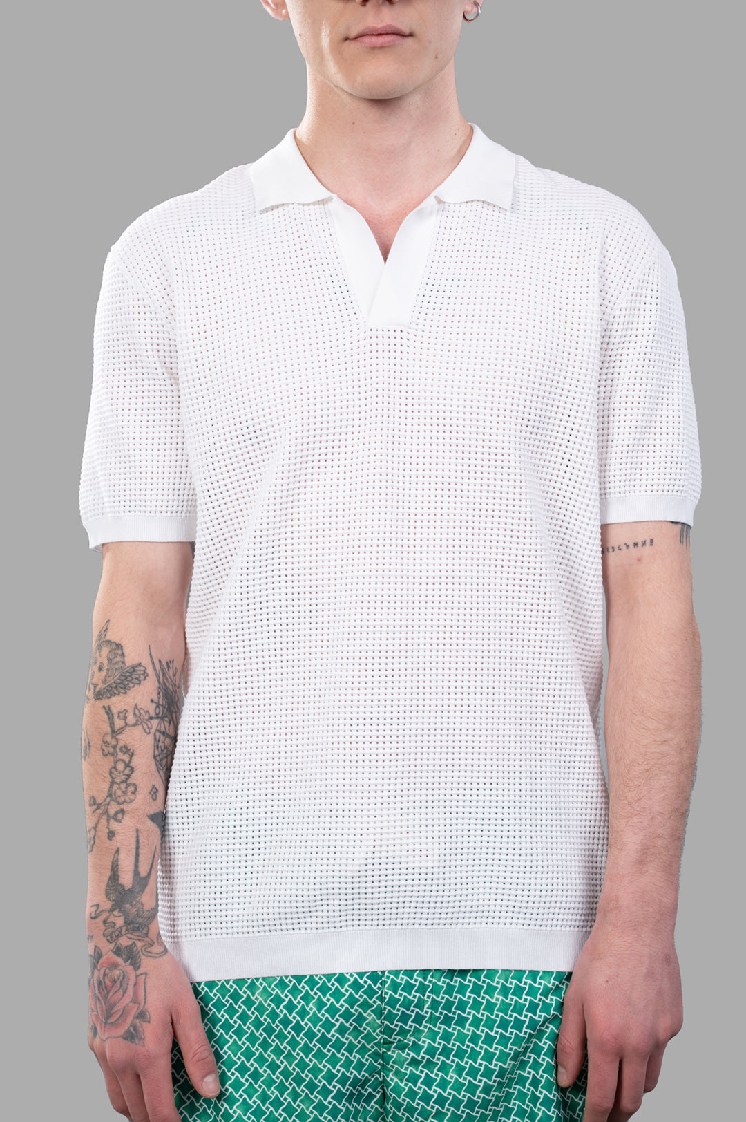 Waffle Mesh Polo Shirt