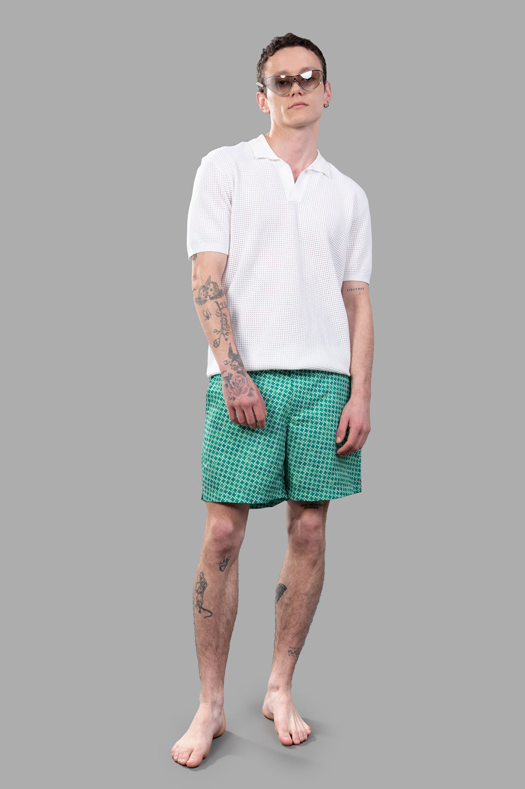 Waffle Mesh Polo Shirt