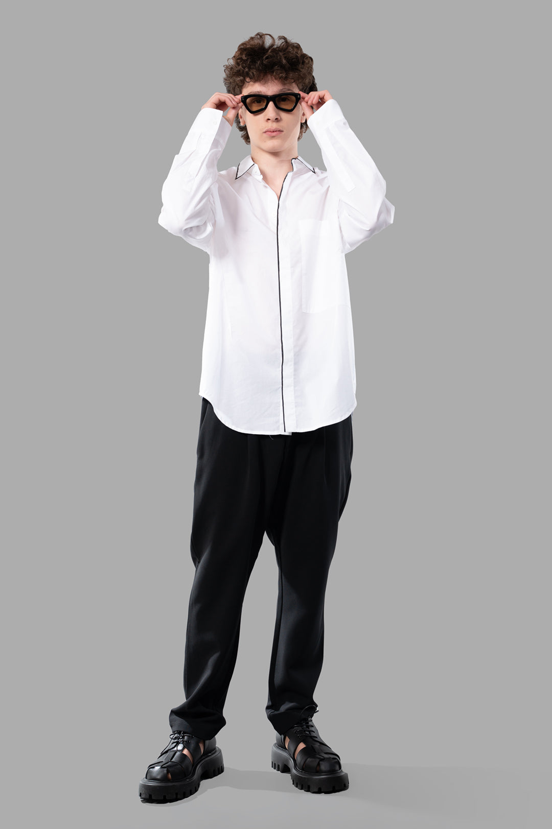 Contrast-line Shirt
