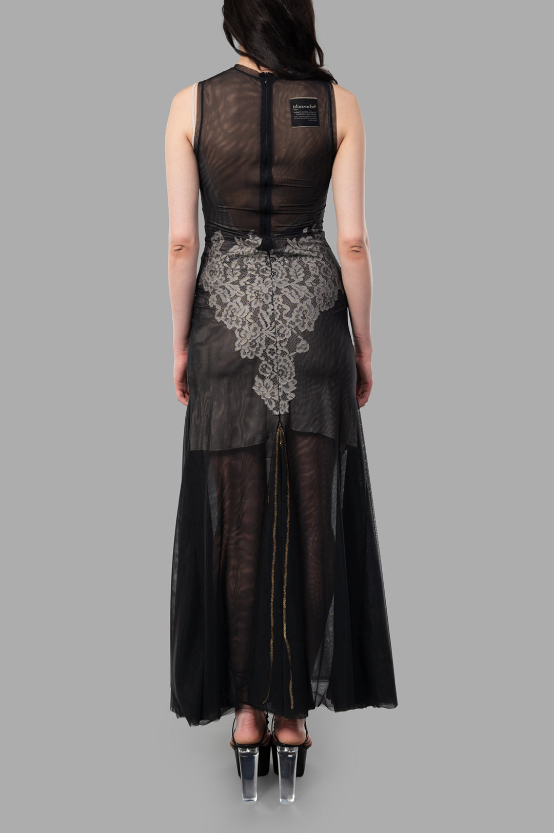 Lace-detail Dress in Black