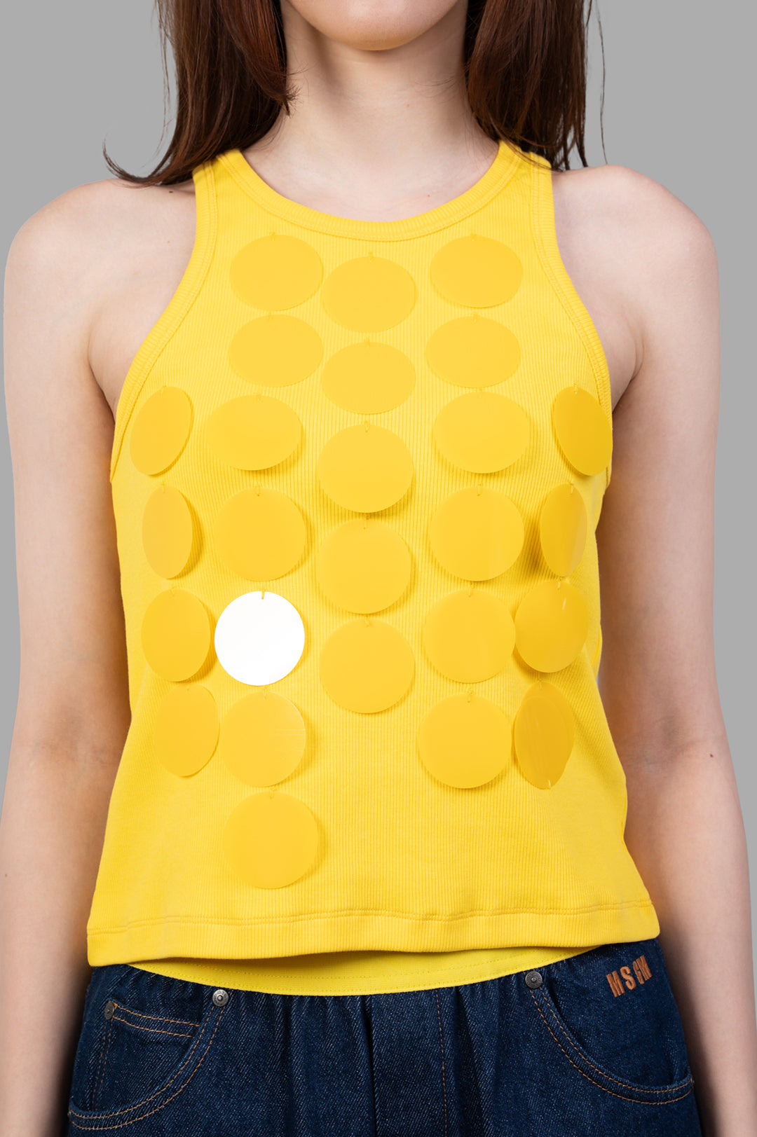 Disc-embellished Tank Top