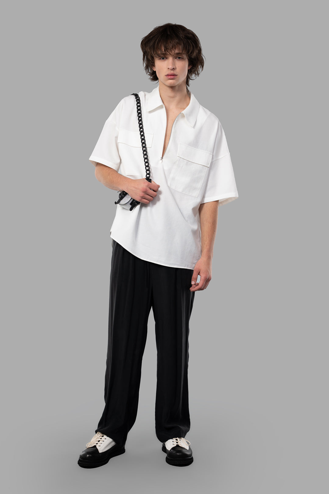 Twill Half-zip Shirt