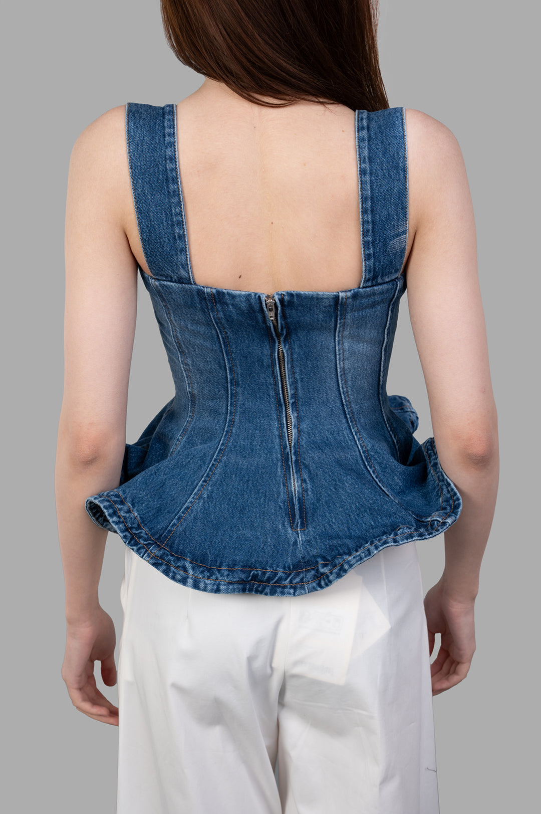 Denim Peplum Top