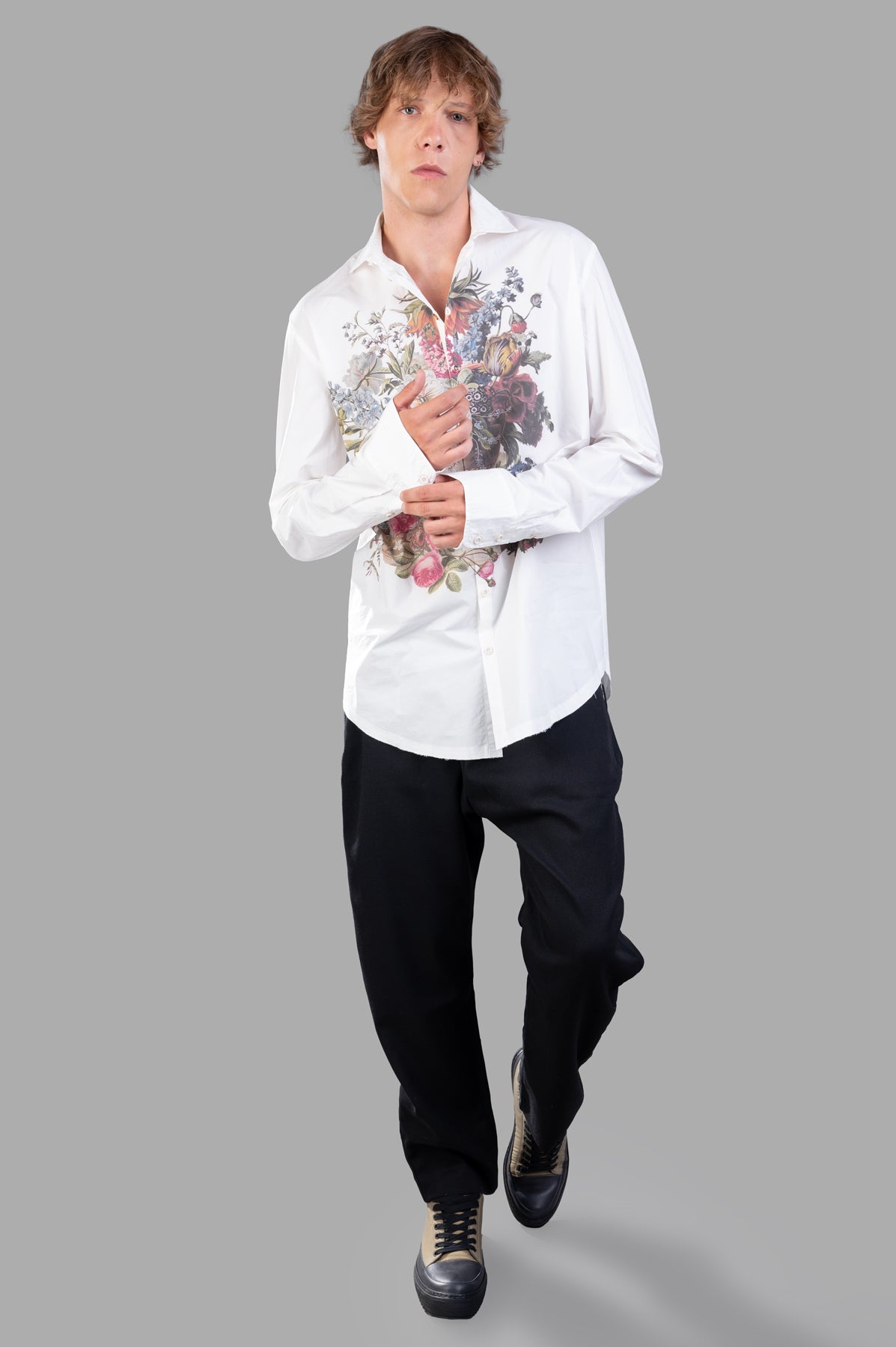 White Floral Shirt