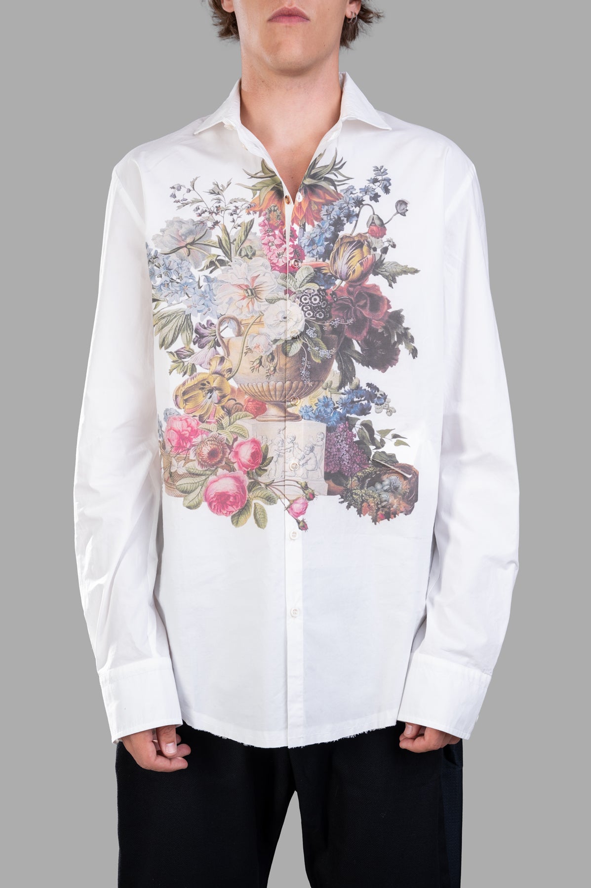 White Floral Shirt