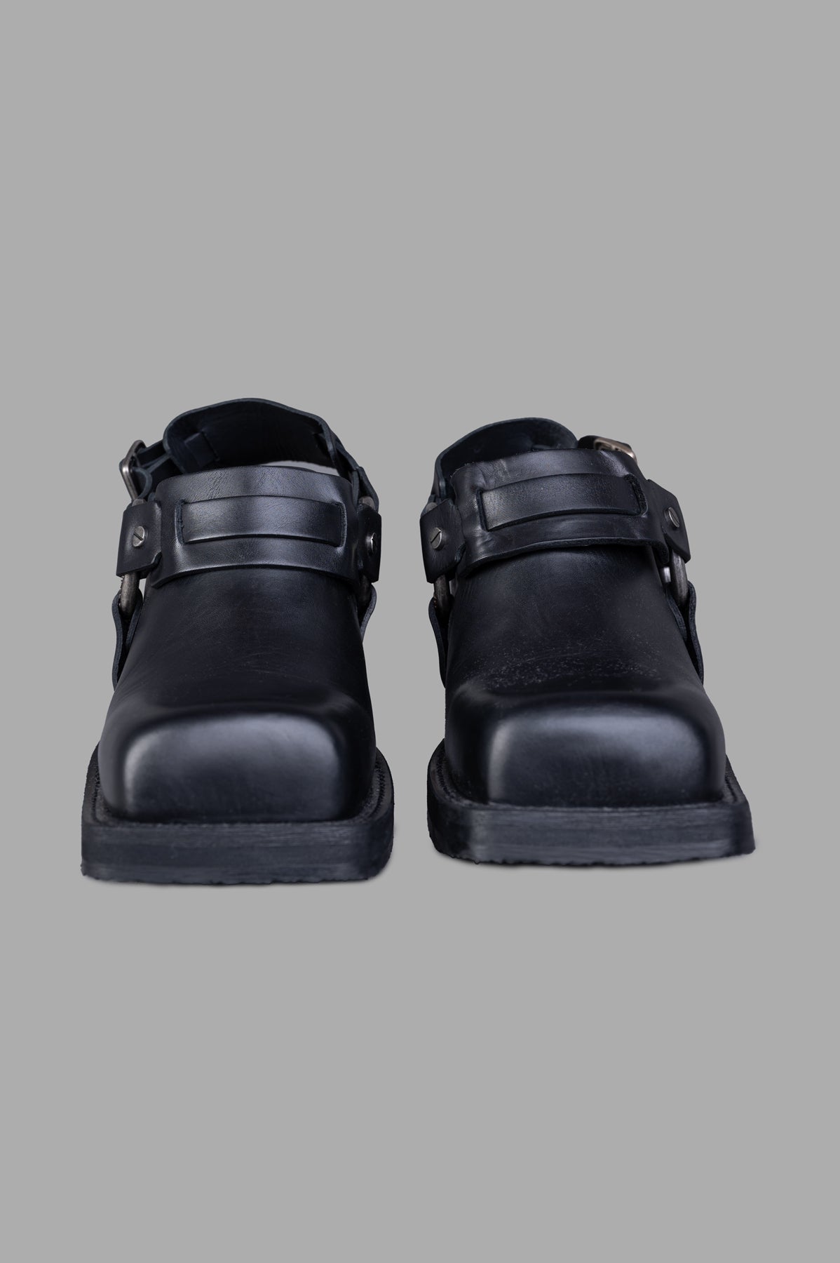 Leather Buckle Mules