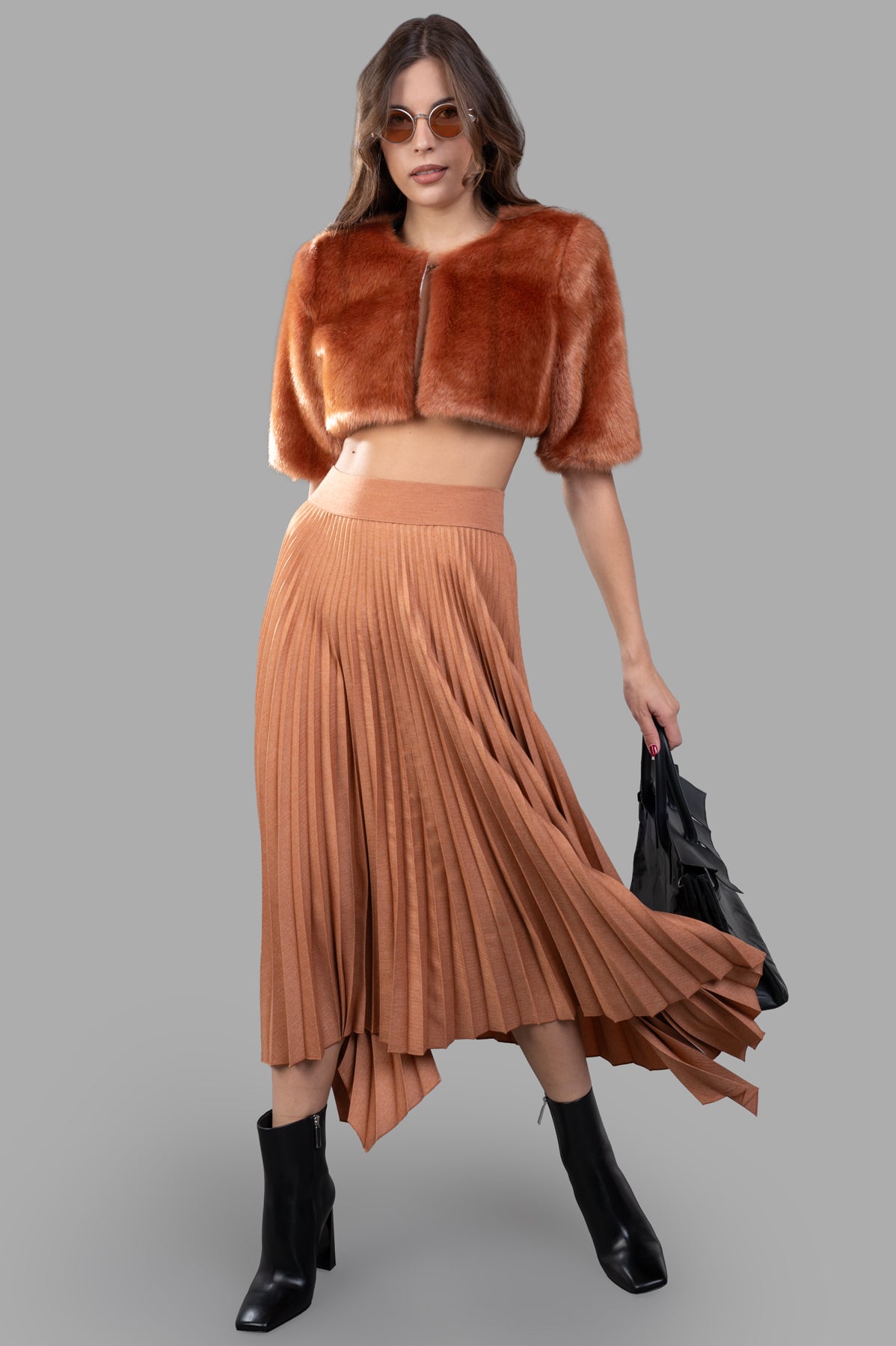 Cropped Faux-fur Jacket
