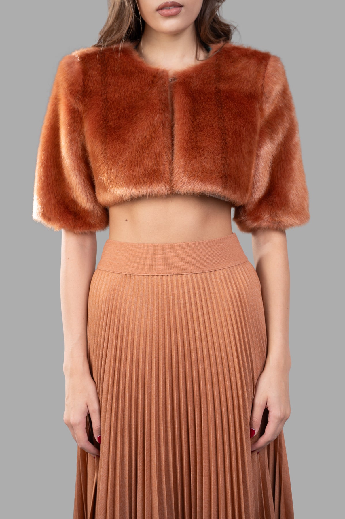 Cropped Faux-fur Jacket