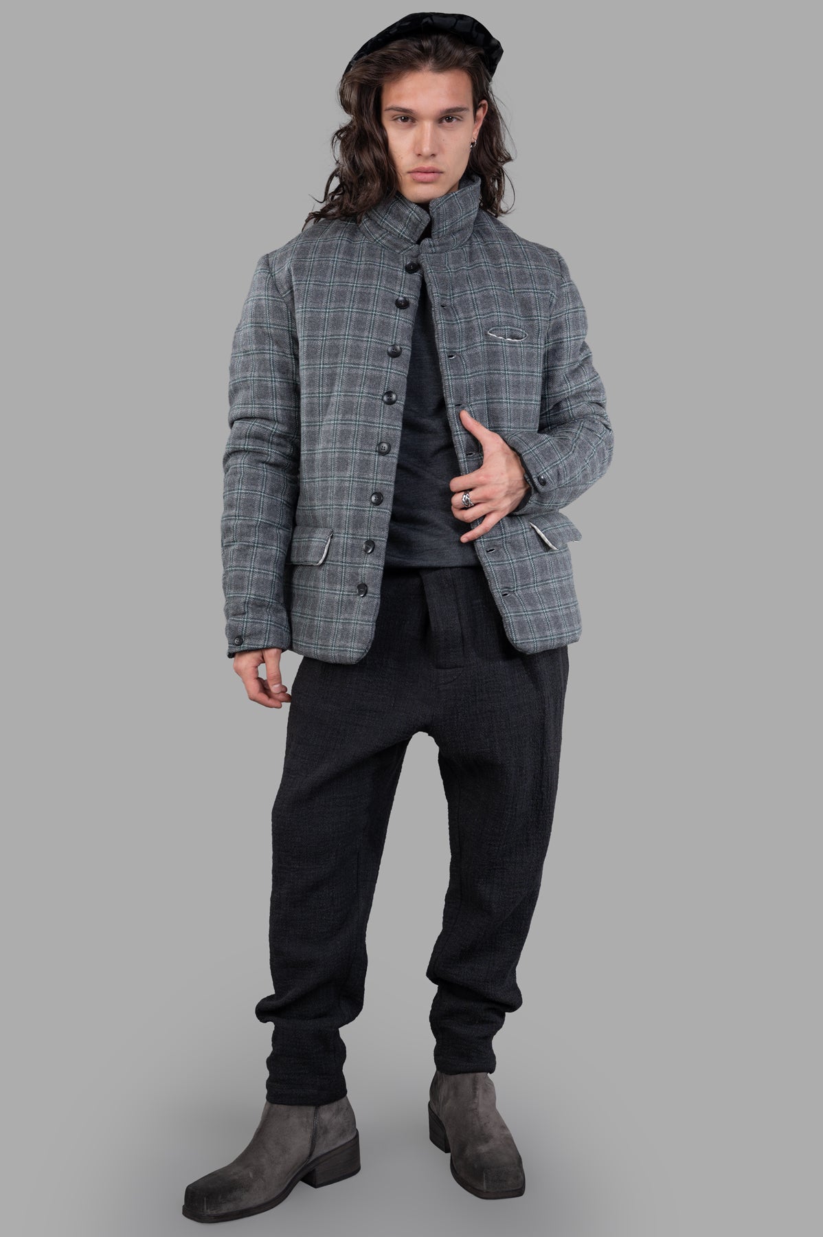 Padded Plaid Jacket