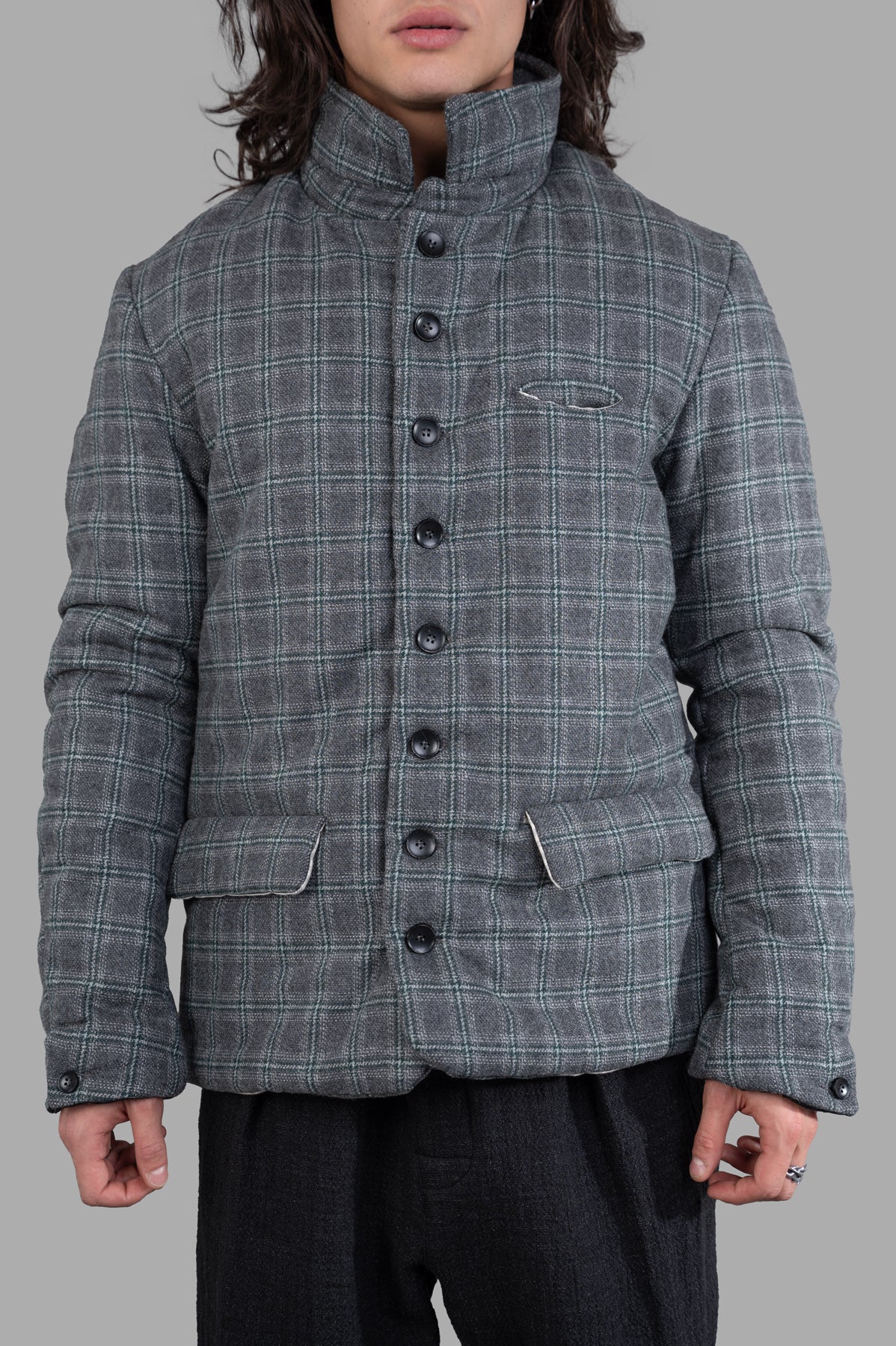 Padded Plaid Jacket