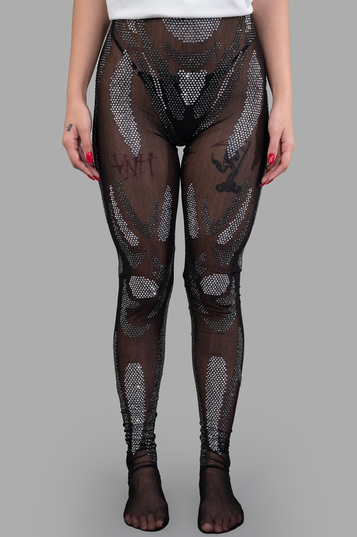 Rhinestones Embellished Leggings