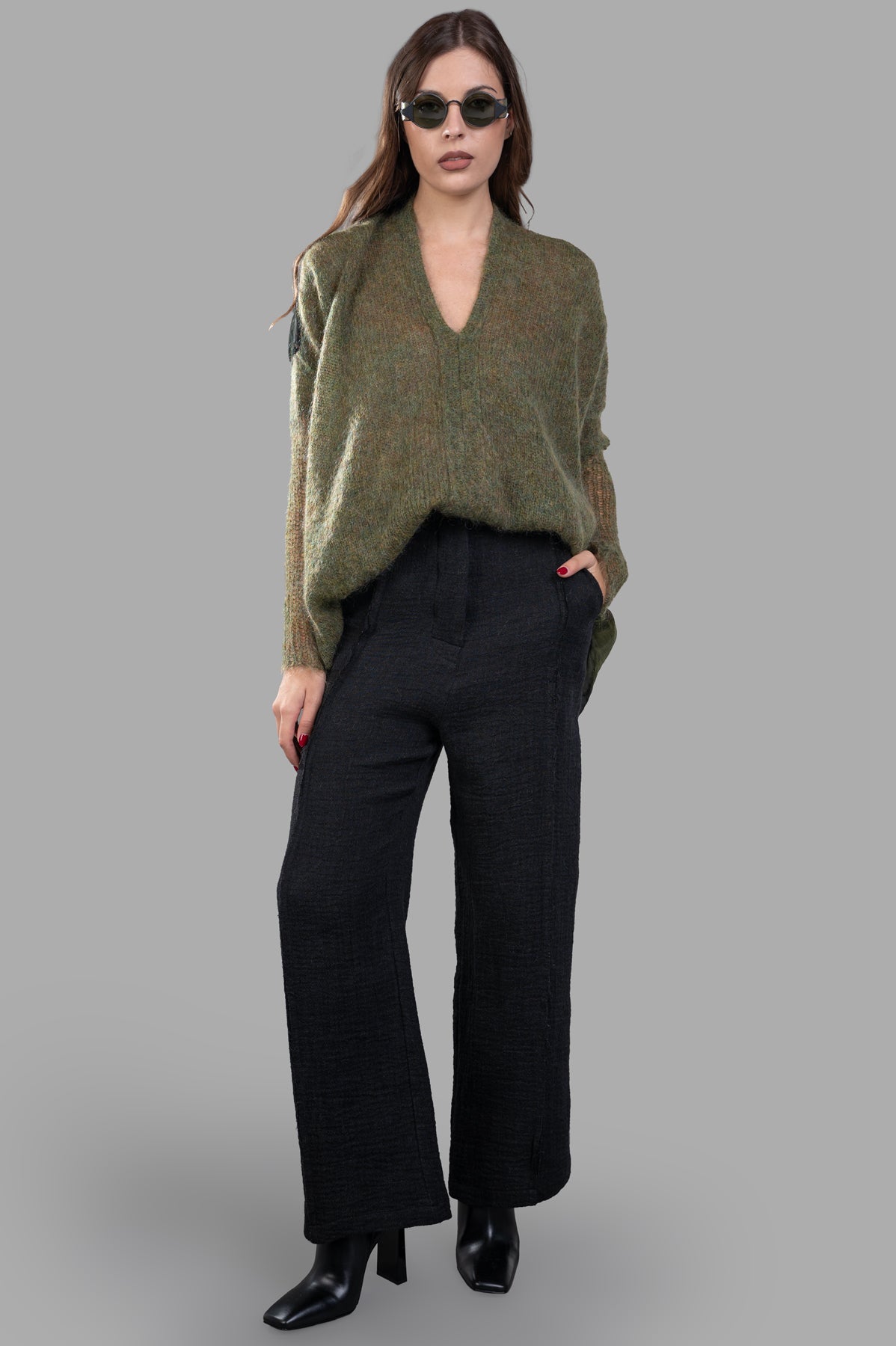 Front-pleat Pants