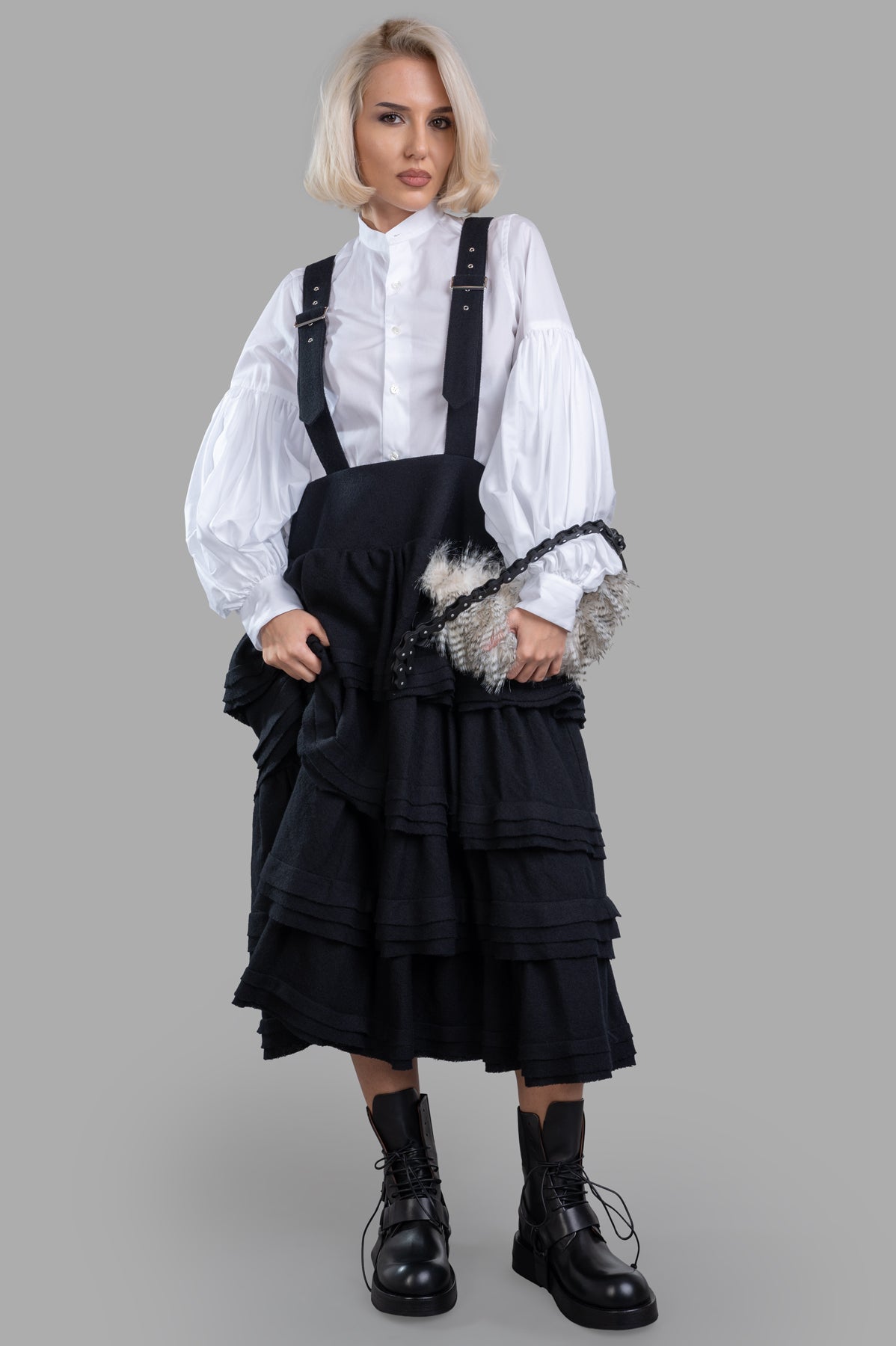 Wool Suspender Dress