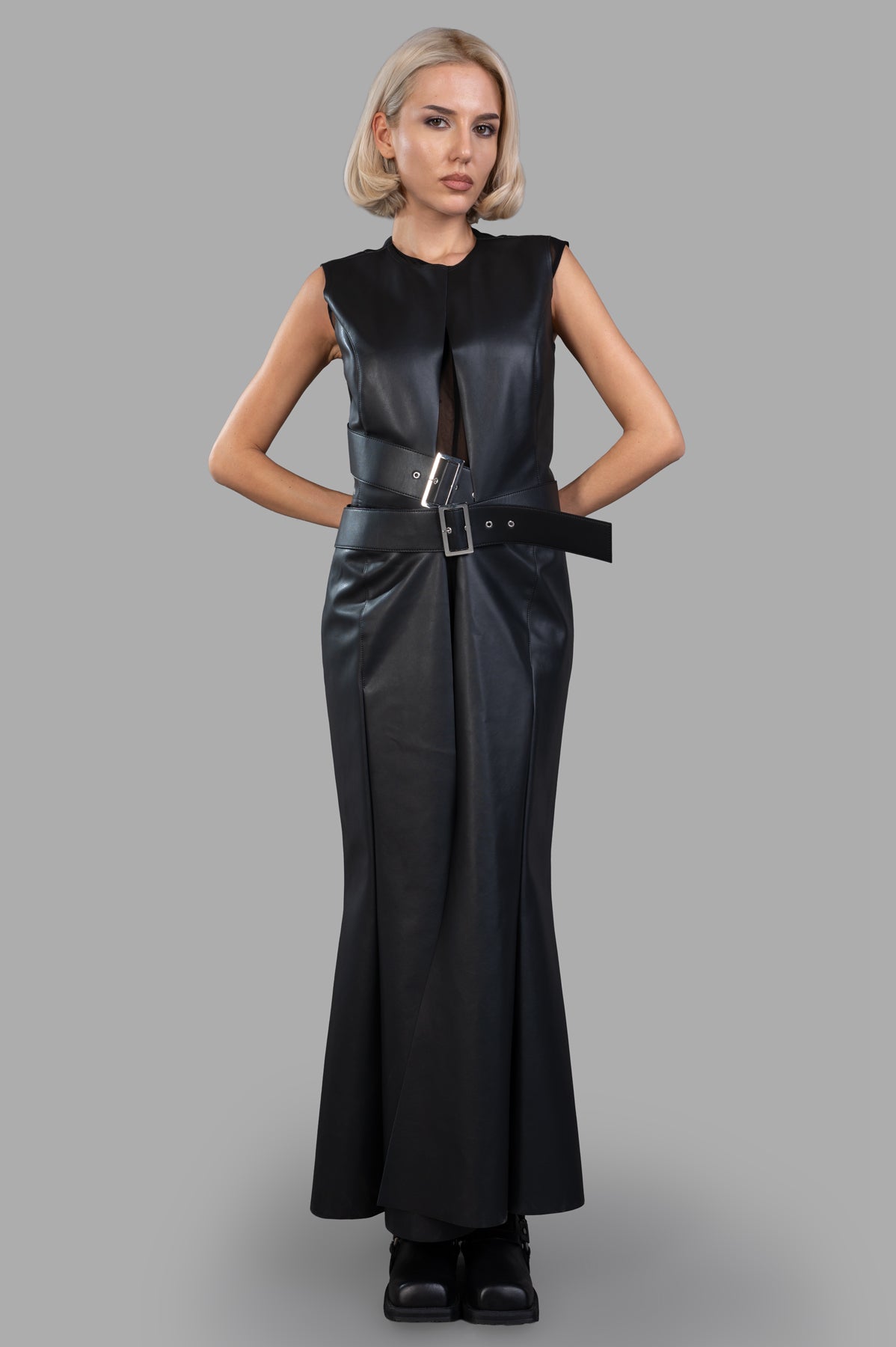 Faux Leather Dress