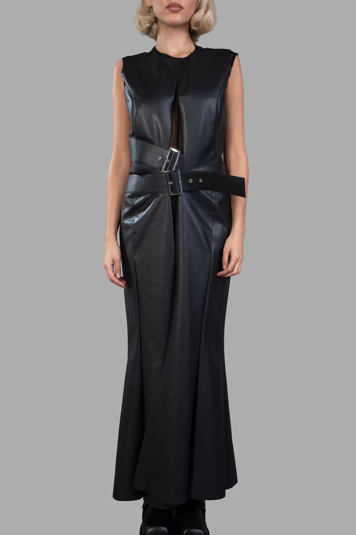 Faux Leather Dress