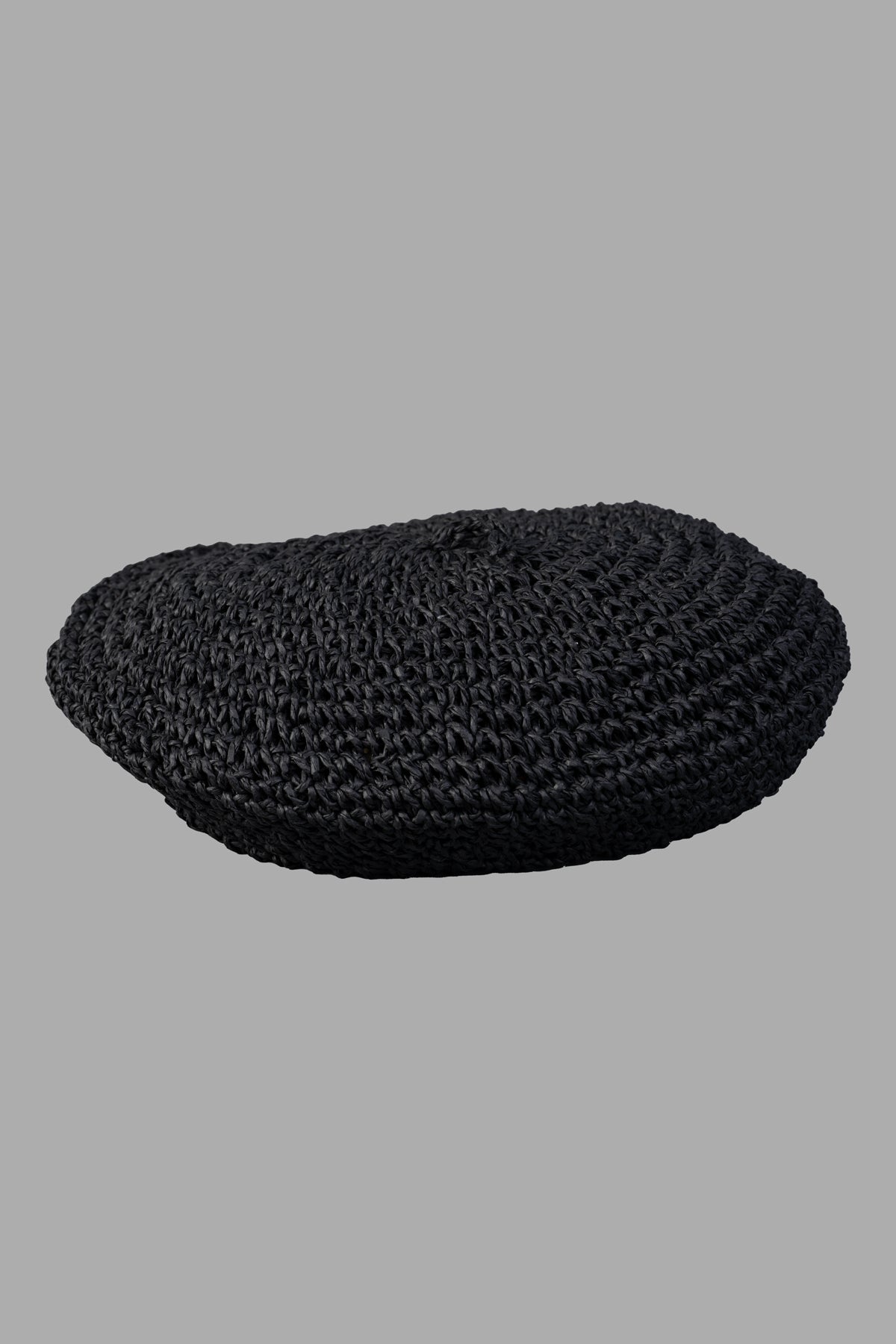 Raffia Beret in Black