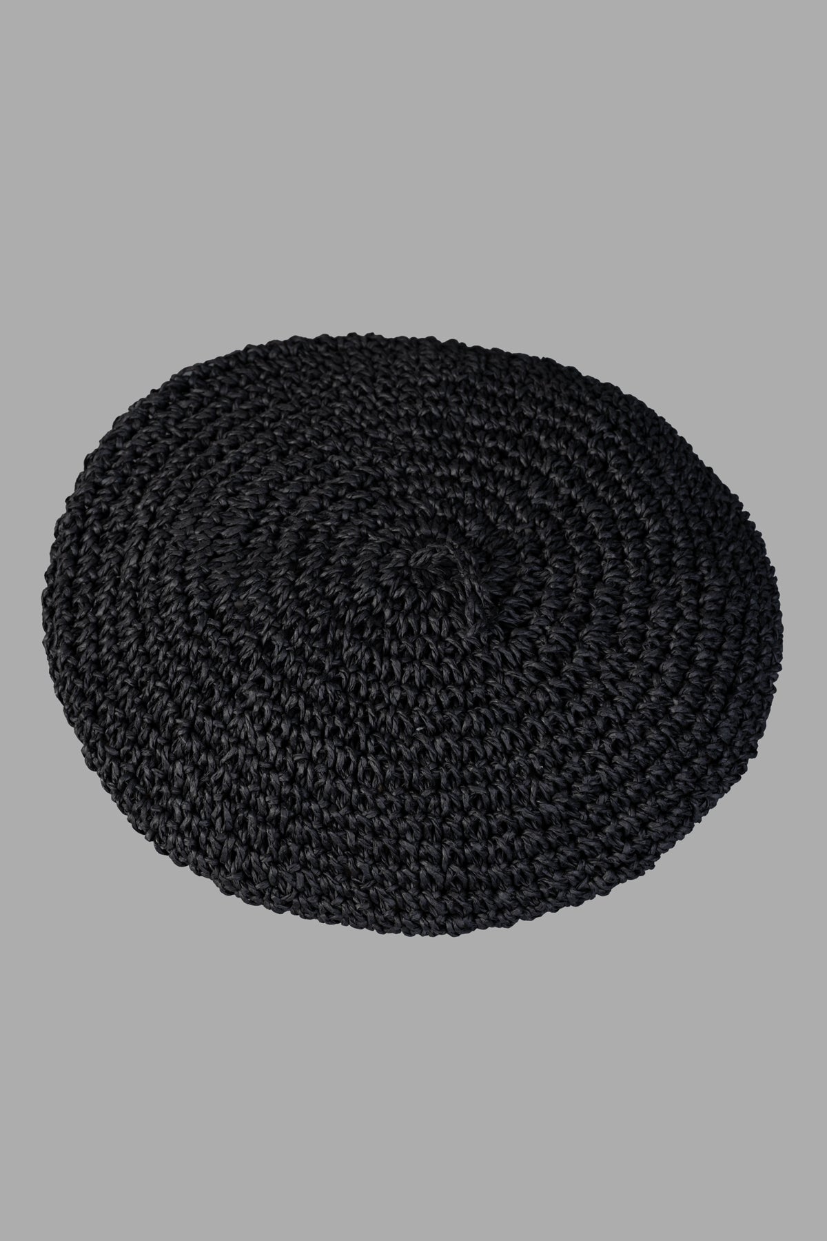 Raffia Beret in Black