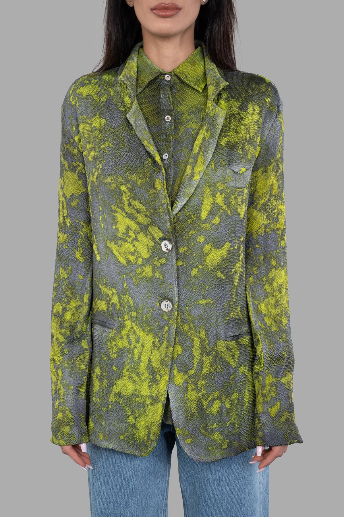 Camouflage Silk Blazer