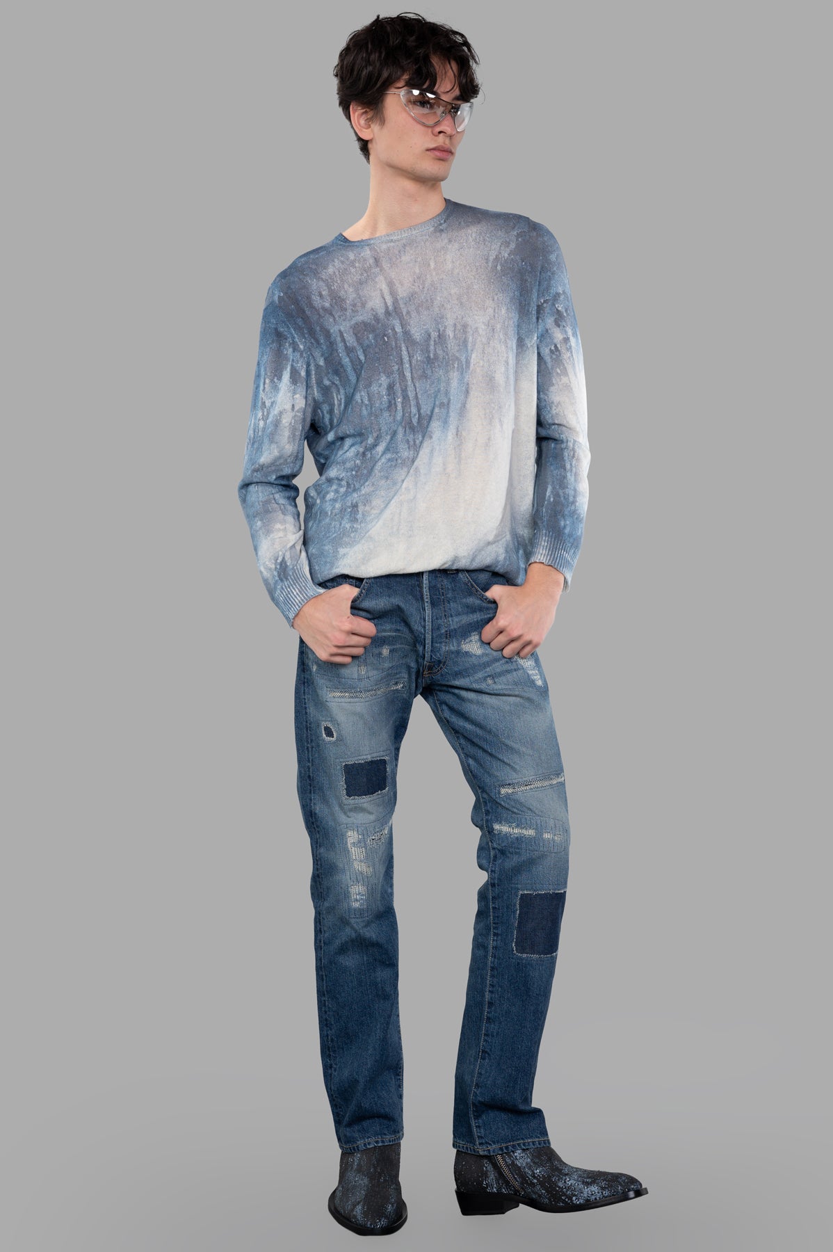 Abstract-print Sweater