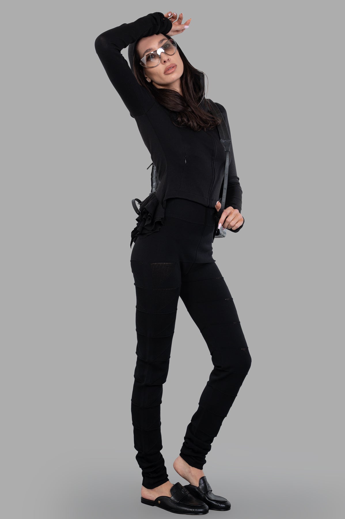 Ruffled Hooded Jacket