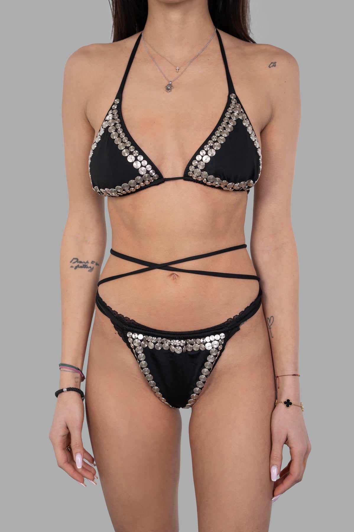 Stud Criss-cross Bikini