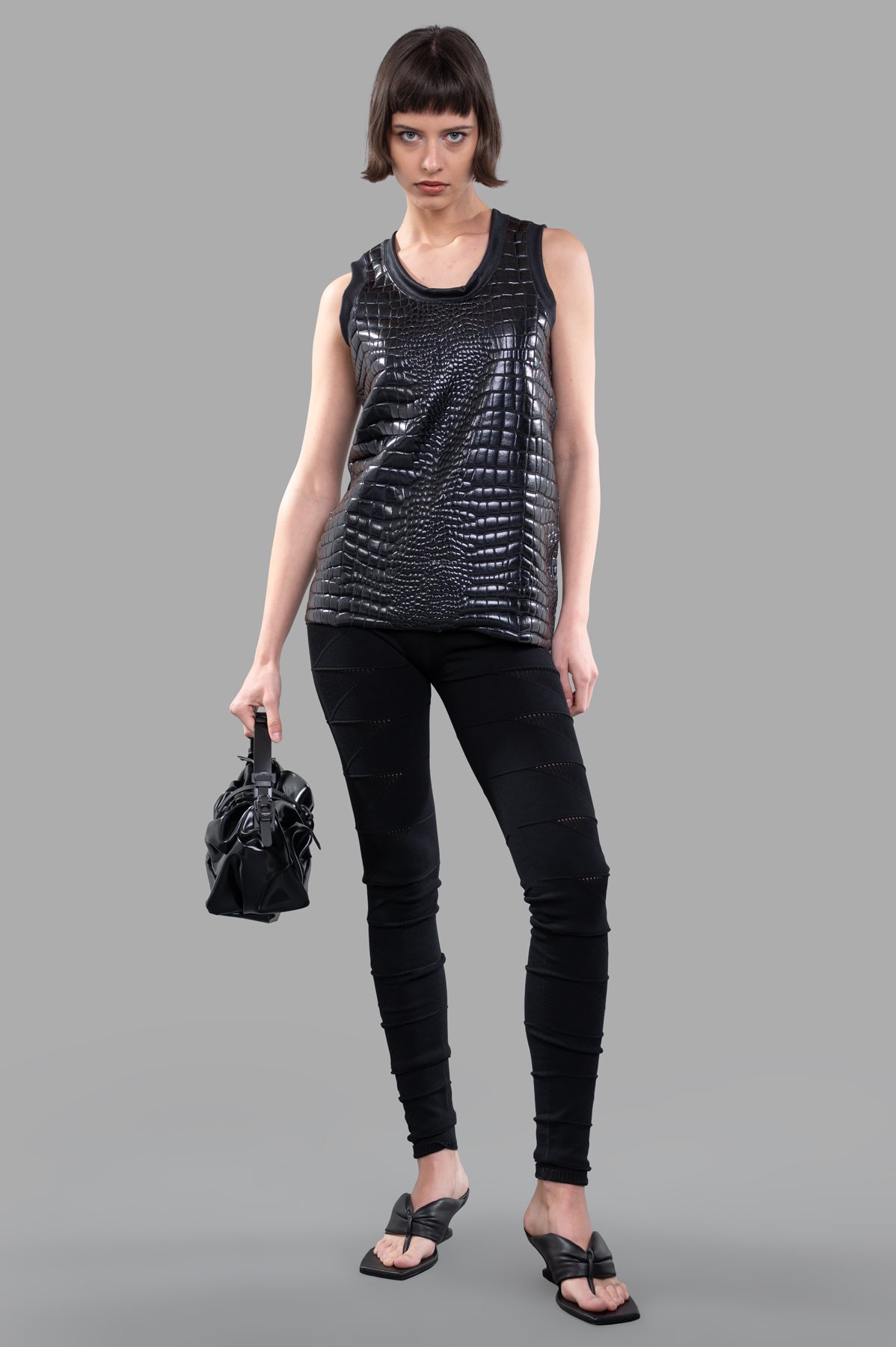 Crocodile-embossed Top