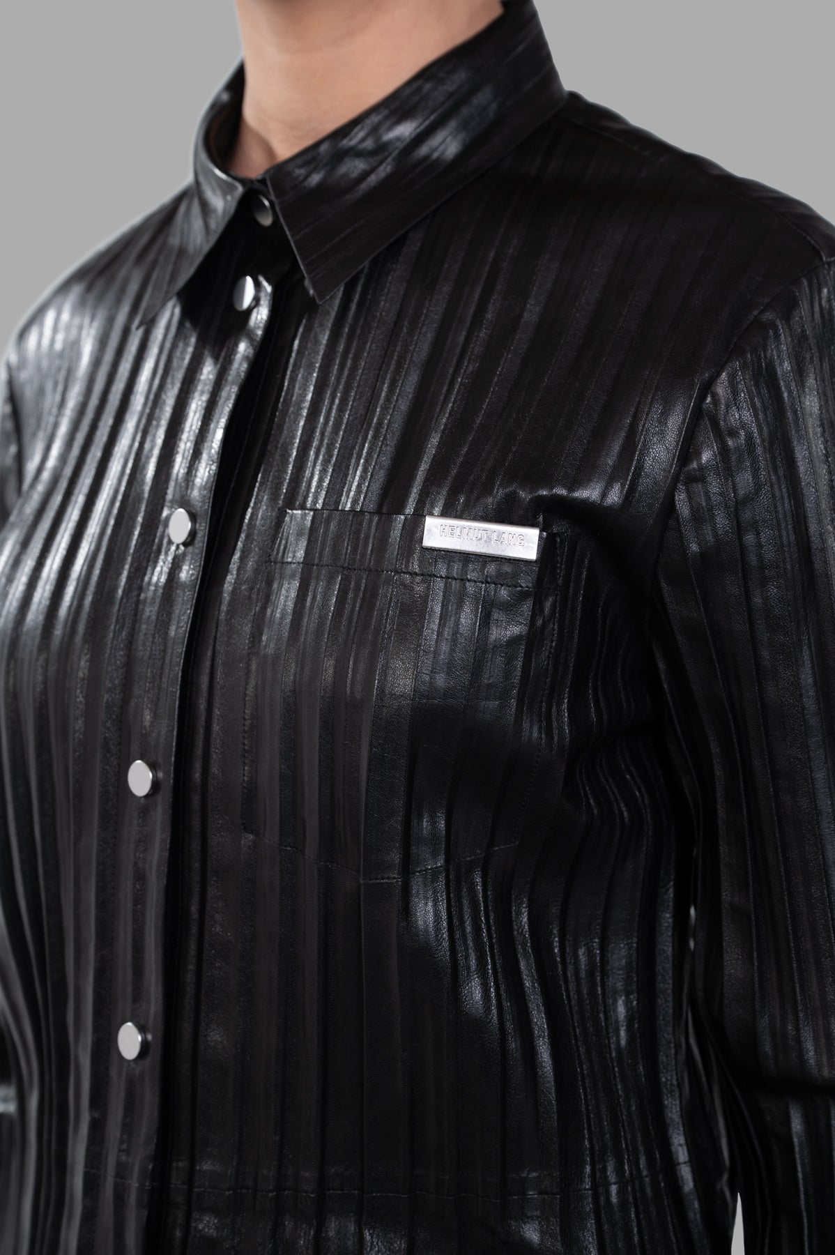 Pleated Leather Shirt