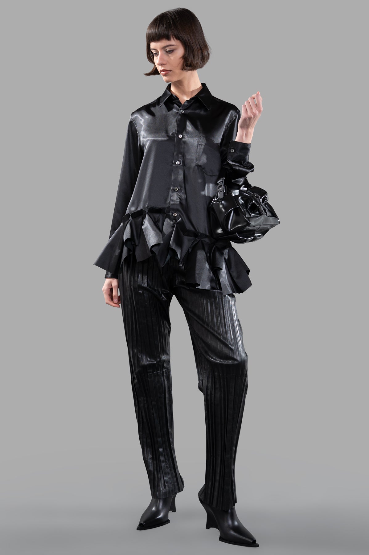 Frill-hem Blouse