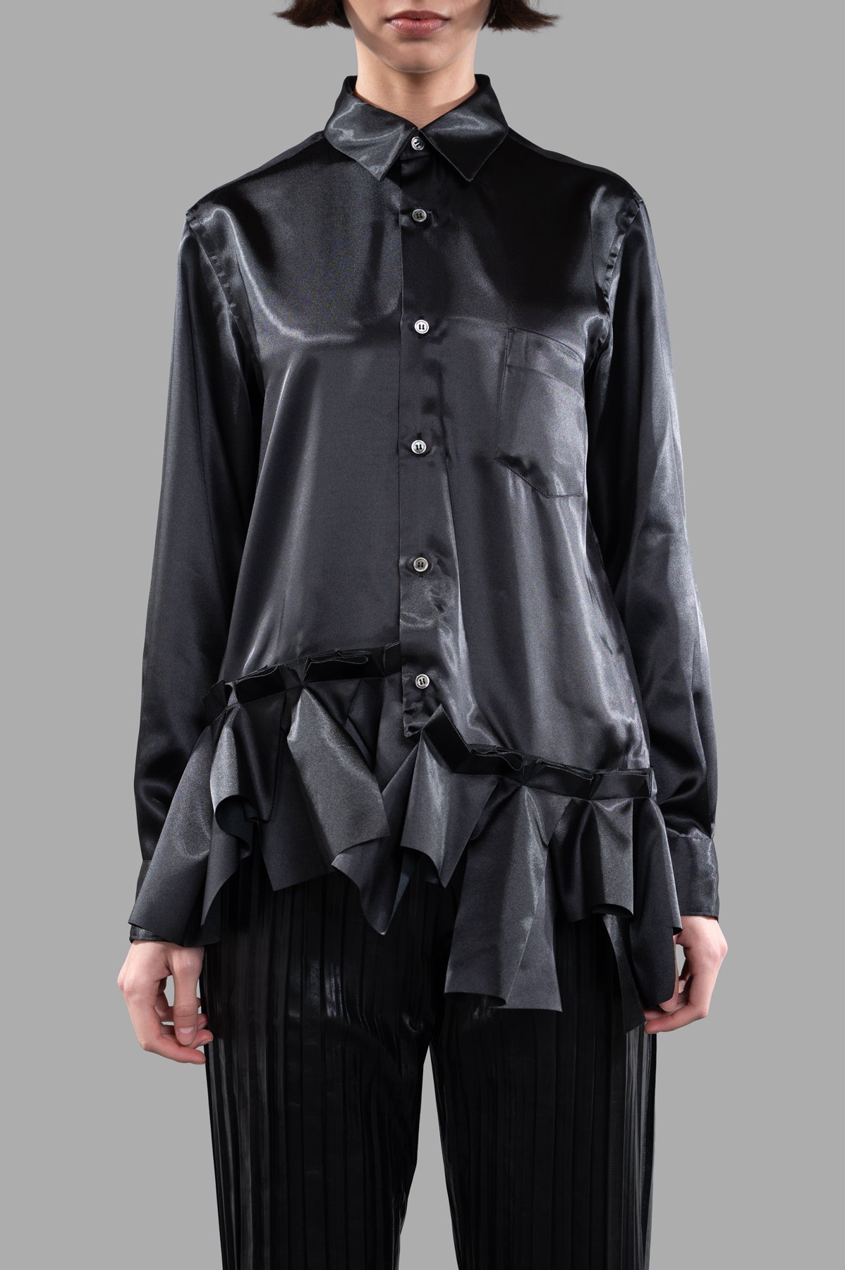Frill-hem Blouse