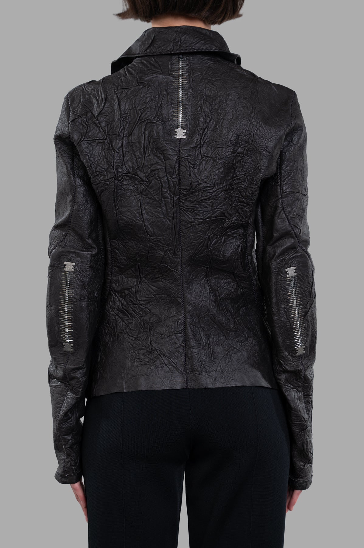 Crinkled Leather Jacket