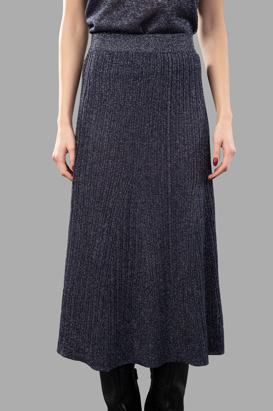 Metallic Fibre Knit Skirt